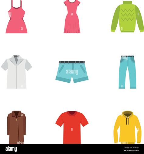 Clothing Icons Set Flat Style Stock Vector Image And Art Alamy