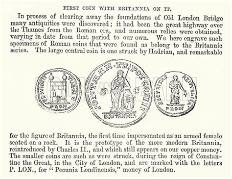 First coin with Britannia on it stock image | Look and Learn