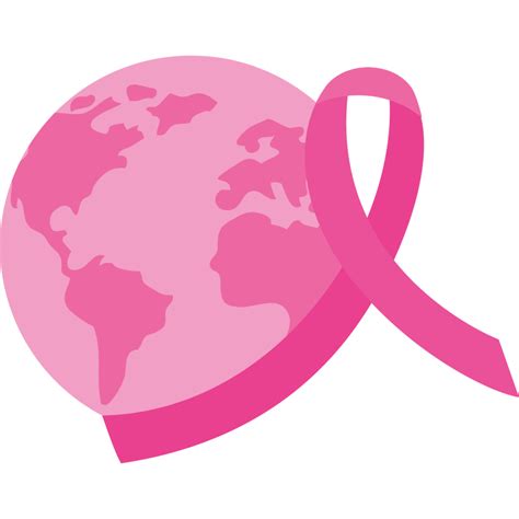 Pink Ribbon With A Globe And Pink Ribbon 49580173 Png