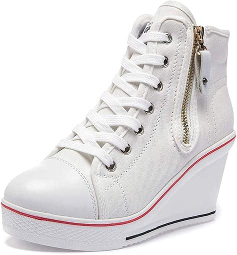 Mujer Cuñas Zapatos 35 43 EU De Lona High Top Zapatos Casuales Talla