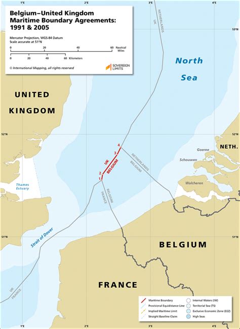 Belgiumunited Kingdom Maritime Boundary Sovereign Limits