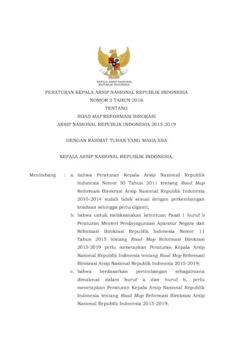 Pdf Peraturan Kepala Arsip Nasional Republik Indonesia Nomor