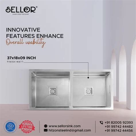 Sellor Silver Stainless Steel Double Bowl Kitchen Sink At Rs 7389