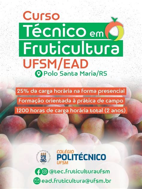 Inscrições abertas para o Curso Técnico em Fruticultura EAD da UFSM