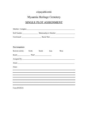 Cemetery Plot Purchase Form Fill Online Printable Fillable Blank Images