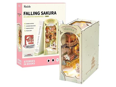 Kit De Quebra Cabe A De Madeira D Rolife Tgb Falling Sakura Book