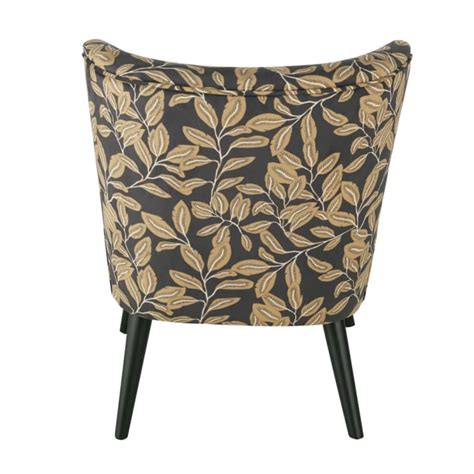 Fauteuil Met Zwarte En Bruine Plantenprint Palm Maisons Du Monde