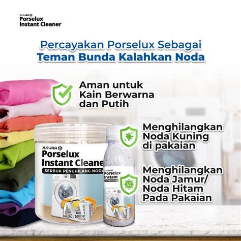 Jual Porselux Serbuk Pembersih Noda Membandel Noda Jamur Pakaian Kerah