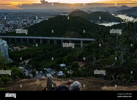 Photograph Of The Penha Convent At Sunset Also Showing The Cities Of