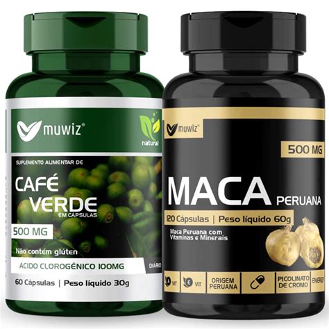 Kit Energia Caf Verde Mg C Psulas Muwiz Maca Peruana