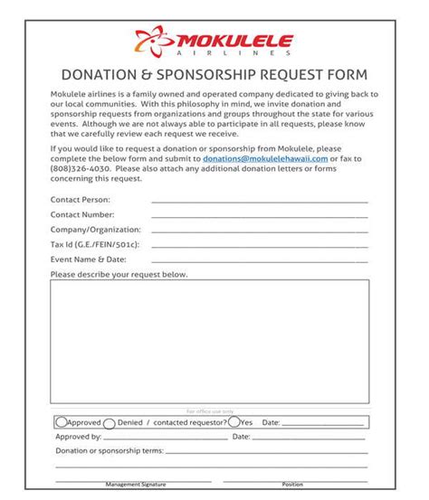 Free Sponsorship Request Forms In Pdf Ms Word