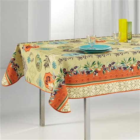 Nappe De Table Anti Tache Olives Vertes Franse Tafelkleden