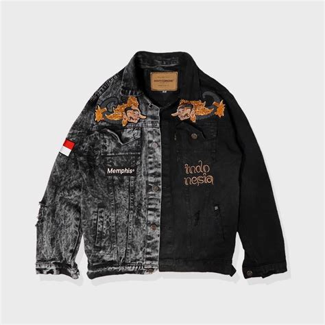 Wayang Gatot Kaca Ripped Denim Jacket Fesyen Pria Pakaian Baju