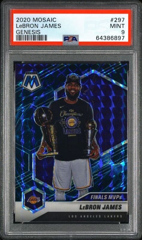 2020 21 Panini Mosaic LeBron James 297 Finals MVP Genesis Lakers PSA 9