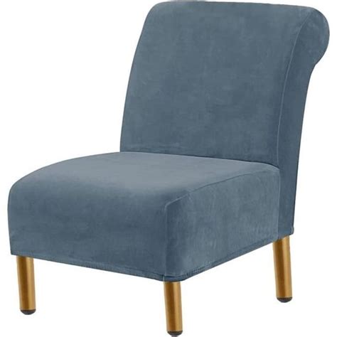 Housse De Fauteuil Sans Accoudoirs En Velours Housse De Fauteuil