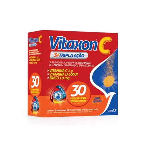 Vitaxon Tripla A O Vitamina C D Zinco Comprimidos Efervescentes