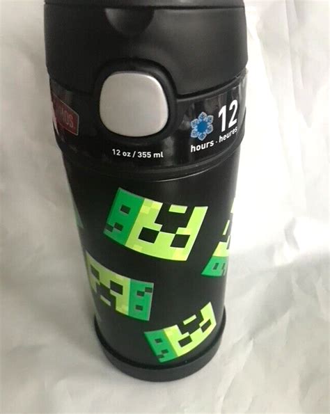 Thermos Minecraft Black Creeper 12 Oz Funtainer Insulated Water Bottle