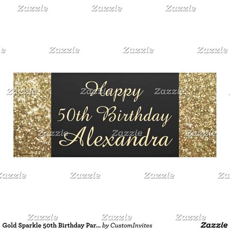 Gold Sparkle 50th Birthday Party Banner | Zazzle | Birthday party ...