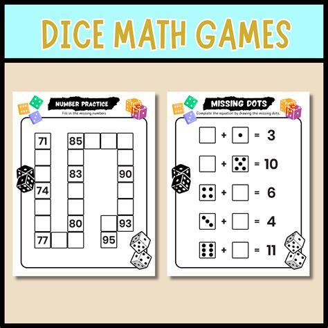 Dice Math Games | Addition, Subtraction, Missing Dots | Count and Write ...