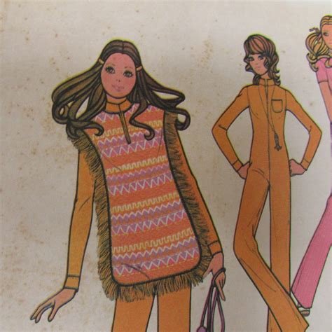 Vintage 1971 Mccall S Jumpsuit And Poncho Pattern Junior Etsy