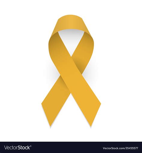 Gold ribbon childhood cancer awareness symbol Vector Image