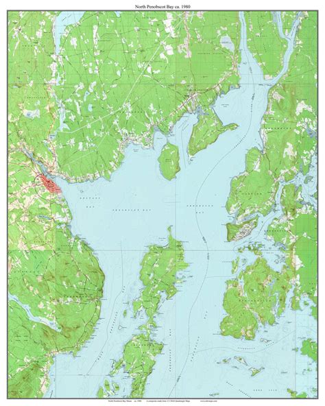 North Penobscot Bay Belfast And Isleboro 1980 Custom USGS Old Topo