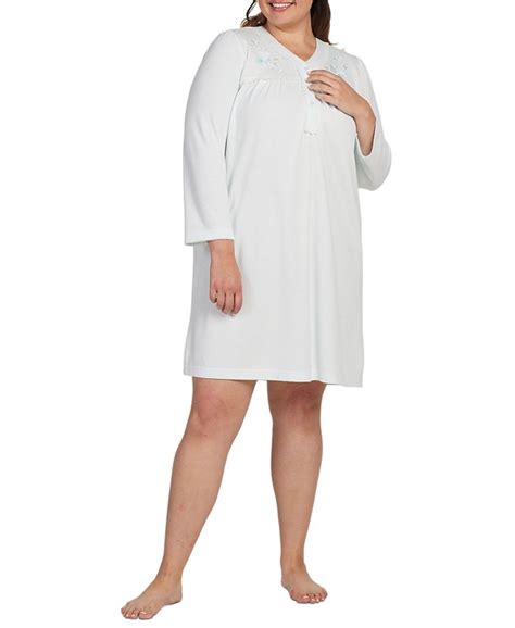 Miss Elaine Plus Size Embroidered Short Nightgown Macys