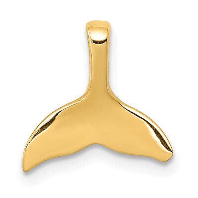 Avariah Solid K Yellow Gold Whale Tail Chain Slide Mm Ebay