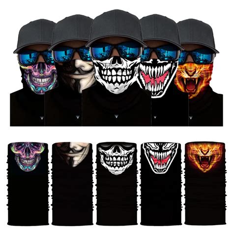 Cycling Motorcycle Bandanas Skull 3d Seamless Mask Neck Warmer Gaiter