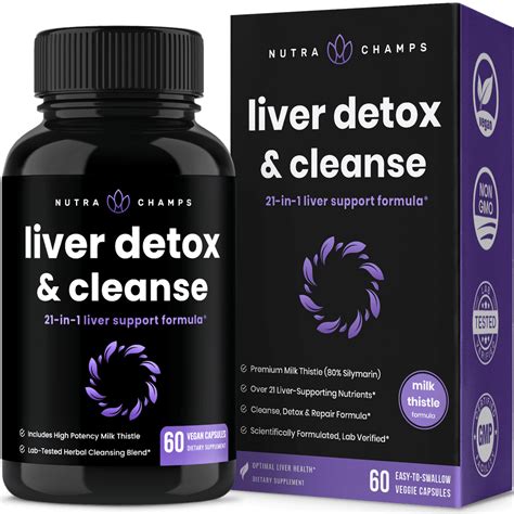 Nutrachamps Liver Cleanse Detox And Repair Supplement Milk Thistle