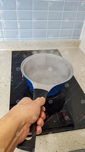 Boiling Water In A Cooking Pot On Induction Hob Stock Photo Image Of