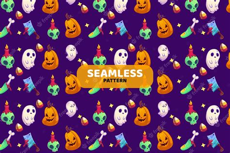 Premium Vector Seamless Halloween Pattern Vector Design