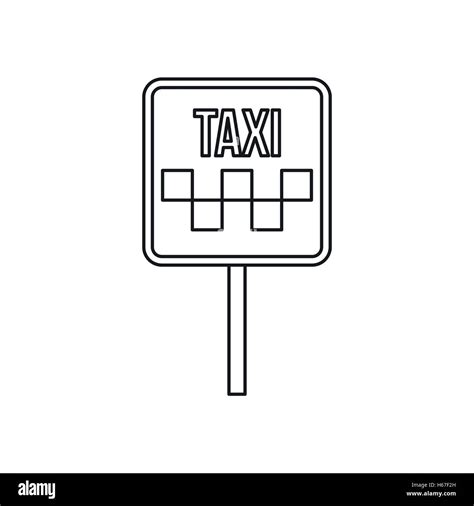 Sign Taxi Icon Outline Style Stock Vector Image And Art Alamy