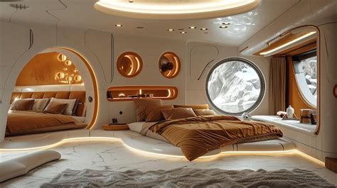 Premium Photo | Futuristic bedroom with dynamic lighting and modular ...