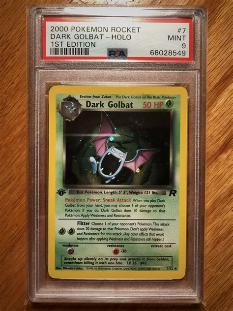 Pokemon VINTAGE 1st Edition Dark Golbat Holo 2000 Team Rocket PSA 9