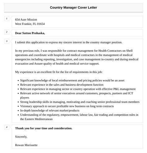 Country Manager Cover Letter Velvet Jobs