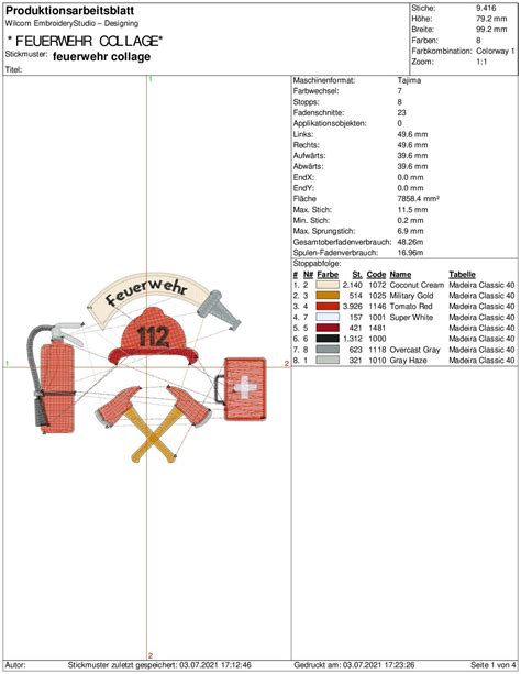 Stickdatei Feuerwehr Collage 2 Größen10x10 und 13x18 Zeichen Etsy de