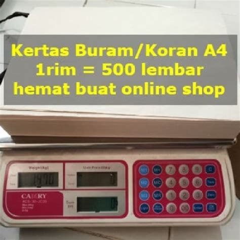 Jual Kertas Buram Koran A Rim Lembar Polos Jakarta Pusat