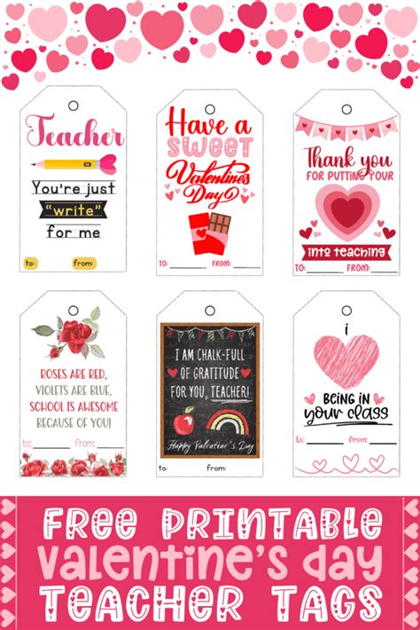 Free Printable Teacher Valentine Tags - Prudent Penny Pincher