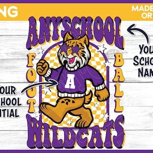 Wildcats Preppy Mascot Png Purple Gold Digital Download - Etsy