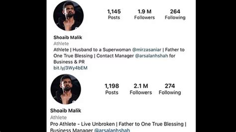 Shoaib Malik alters Instagram bio, sparks divorce rumors with Sania Mirza