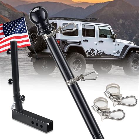 Truck Flag Pole Kit with Trailer Hitch Holder - 6FT Heavy Duty Flagpole