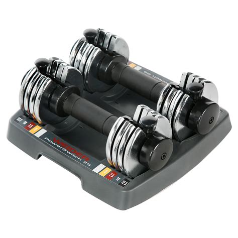 Weider - 15701 - Power Switch Adjustable Hand Weights Pair with Two ...