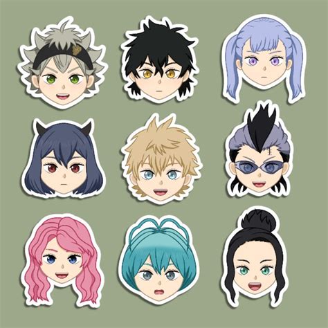 Sticker Anime Black Clover Sticker Aesthetic Sticker Asta Noelle Yuno