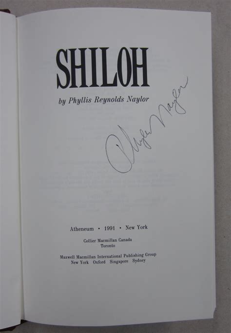 Shiloh By Phyllis Reynolds Naylor Fine Fine Hardcover First