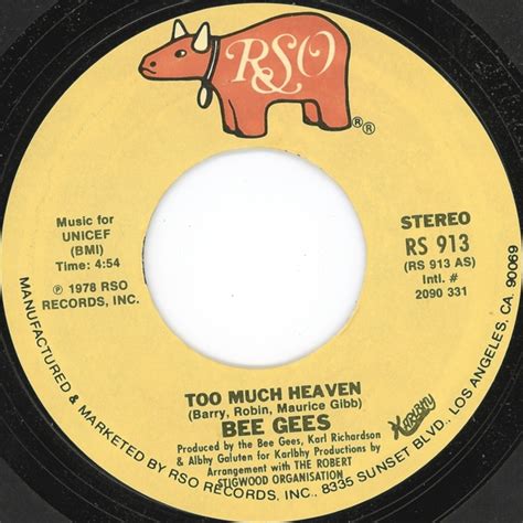 Too Much Heaven Rest Your Love On Me By Bee Gees Single Blue Eyed