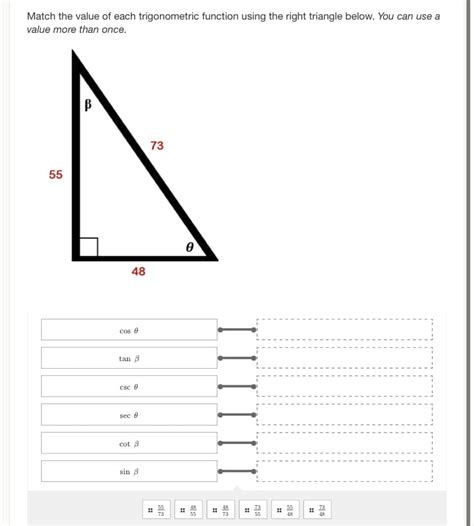 Answered Match The Value Of Each Trigonometric Bartleby