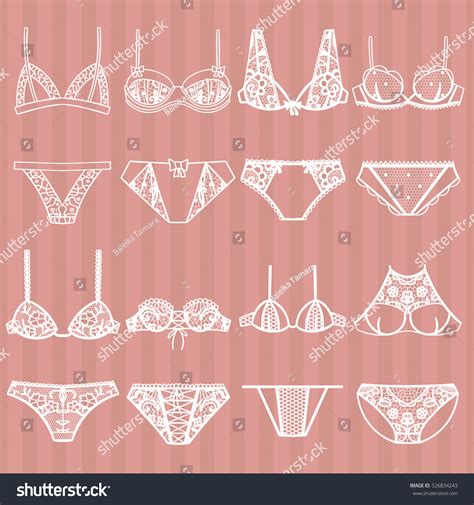 Collection Lingerie Panty Bra Set Vector Stock Vector Royalty Free Shutterstock