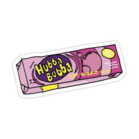 Hubba Bubba Bubble Gum Illustration Sticker By Parttimetrash In 2021