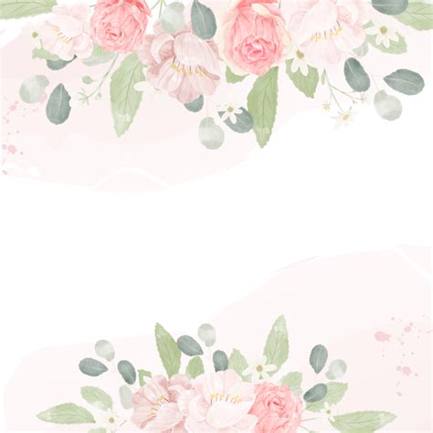 Pink Pastel Watercolor Rose Flower Bouquet Arrangement Banner